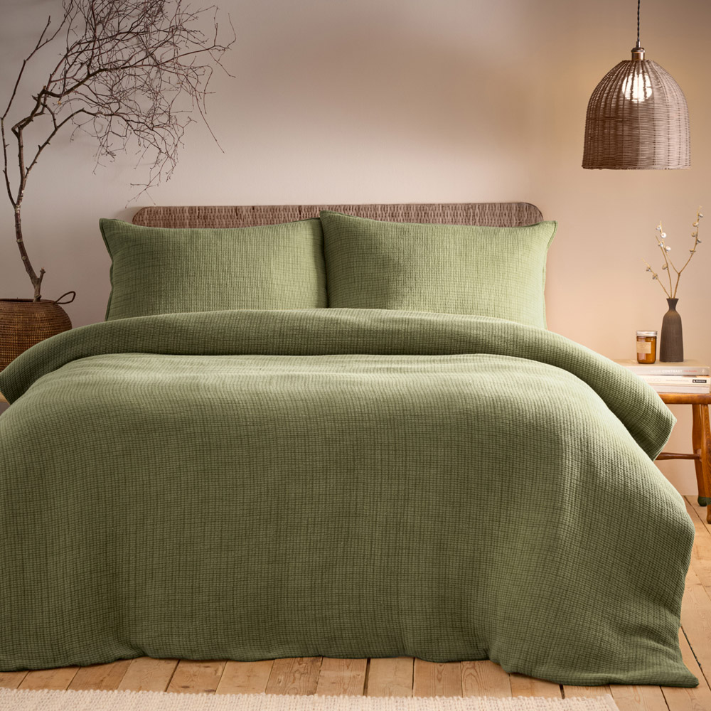Yard Ribble Double Khaki Acid Washed Duvet Cover Set Image 1