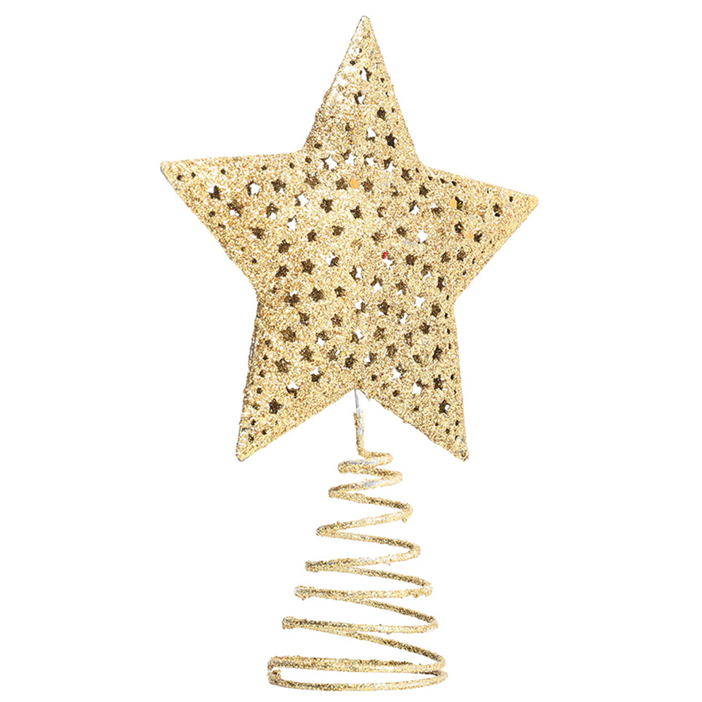 Living and Home Gold Glitter Star Christmas Tree Topper 16 x 12cm Image 3