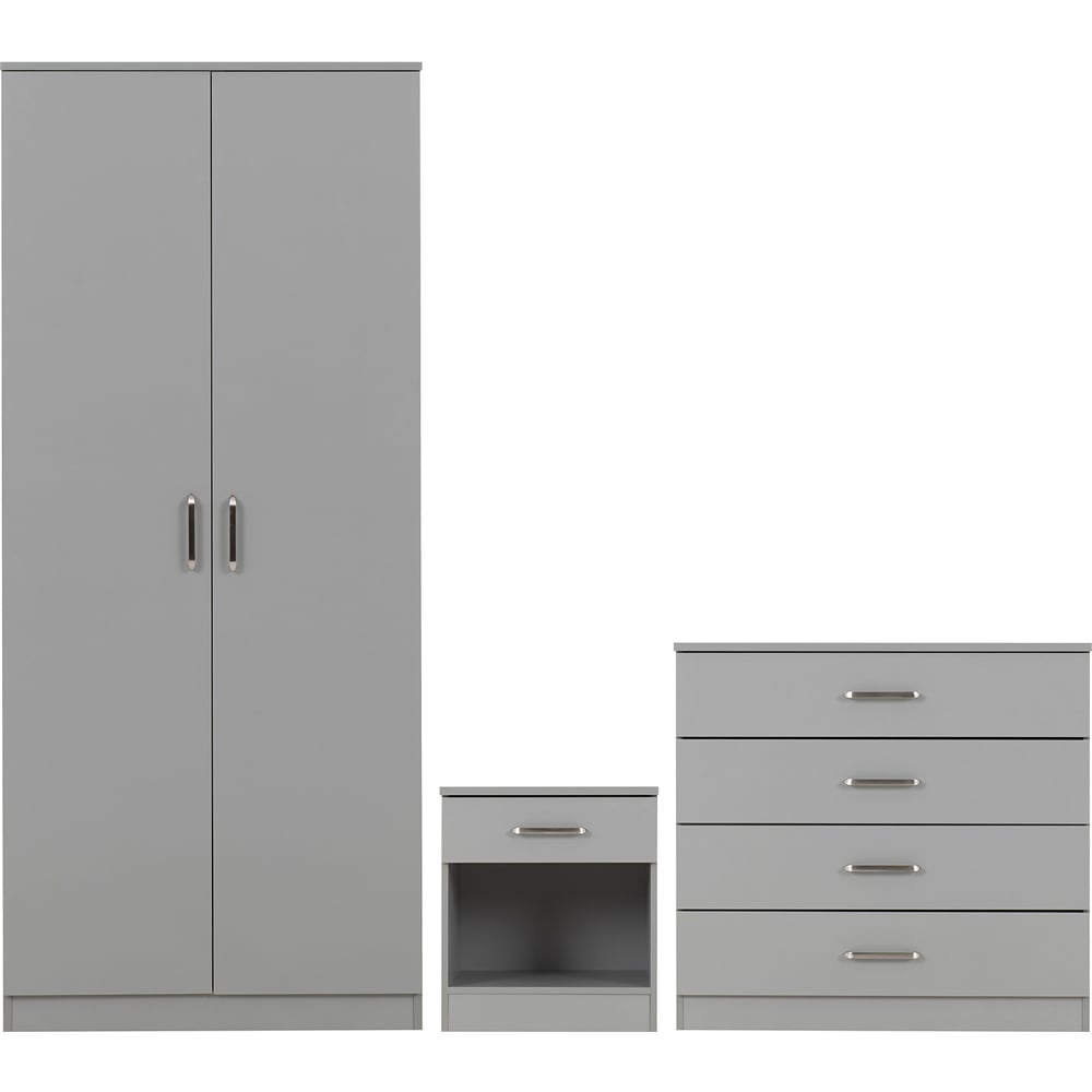 Seconique Dakota 3 Piece Light Grey Furniture Set Image 2