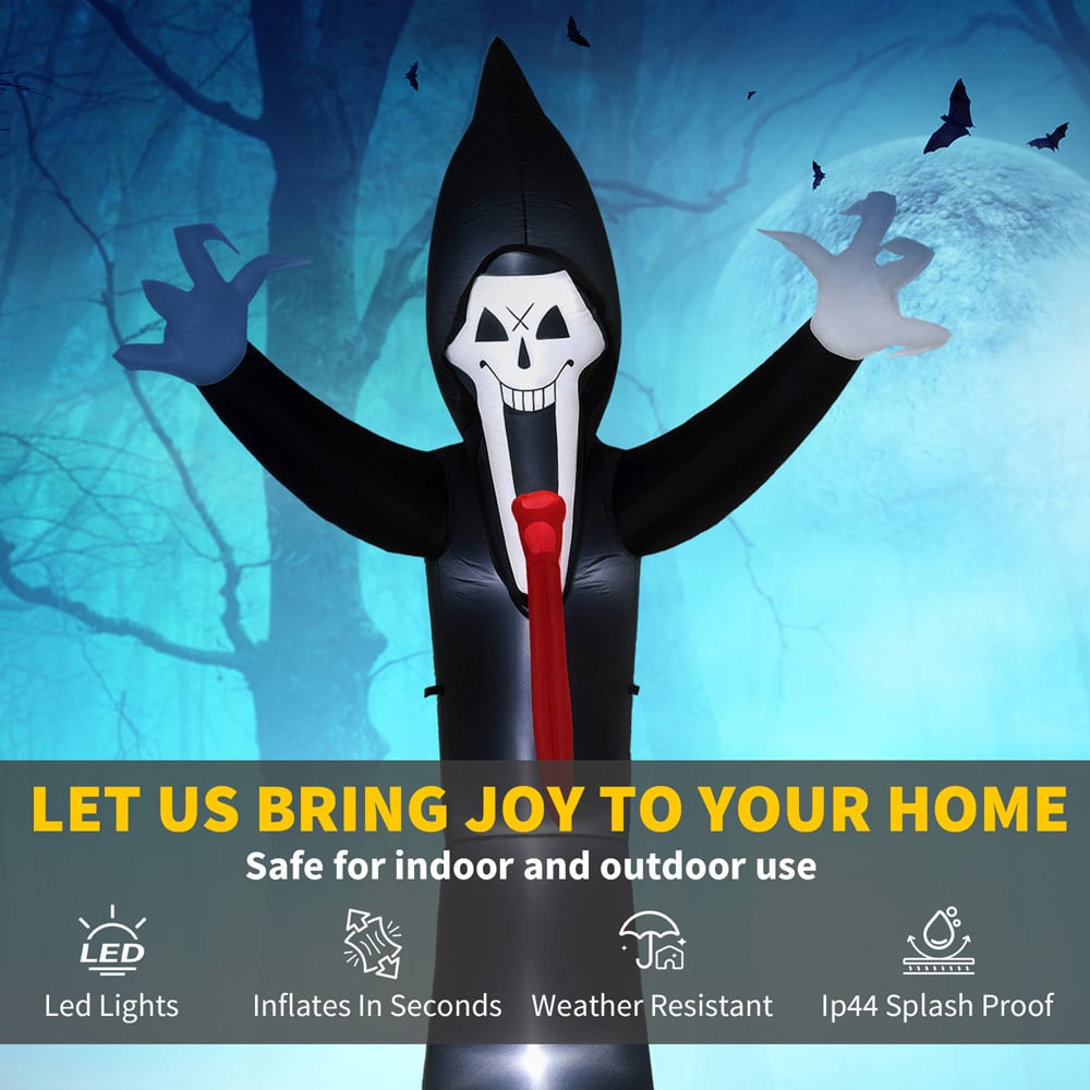 Outsunny Inflatable Grim Reaper Halloween Decoration 10ft Image 7