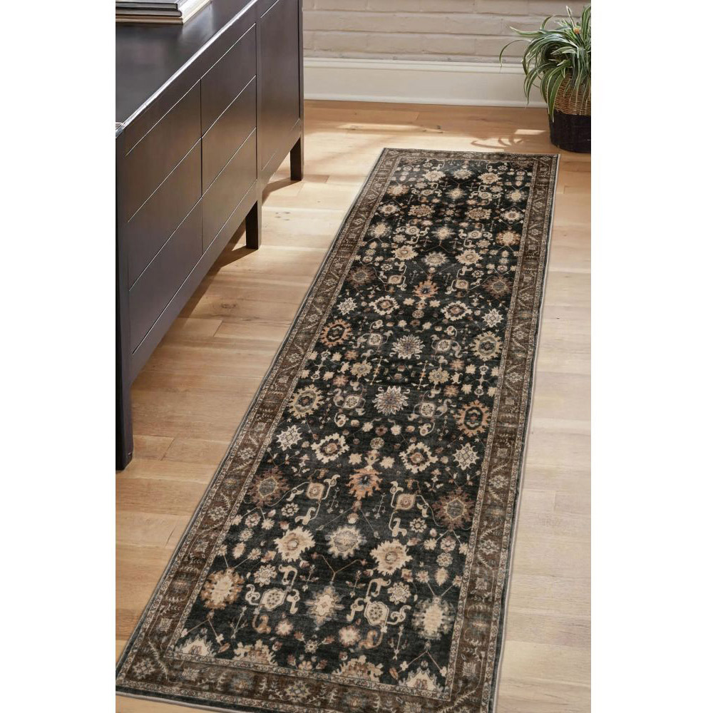 Homemaker Roma Black Heritage Inspired Traditional Runner 67 x 230cm Image 4