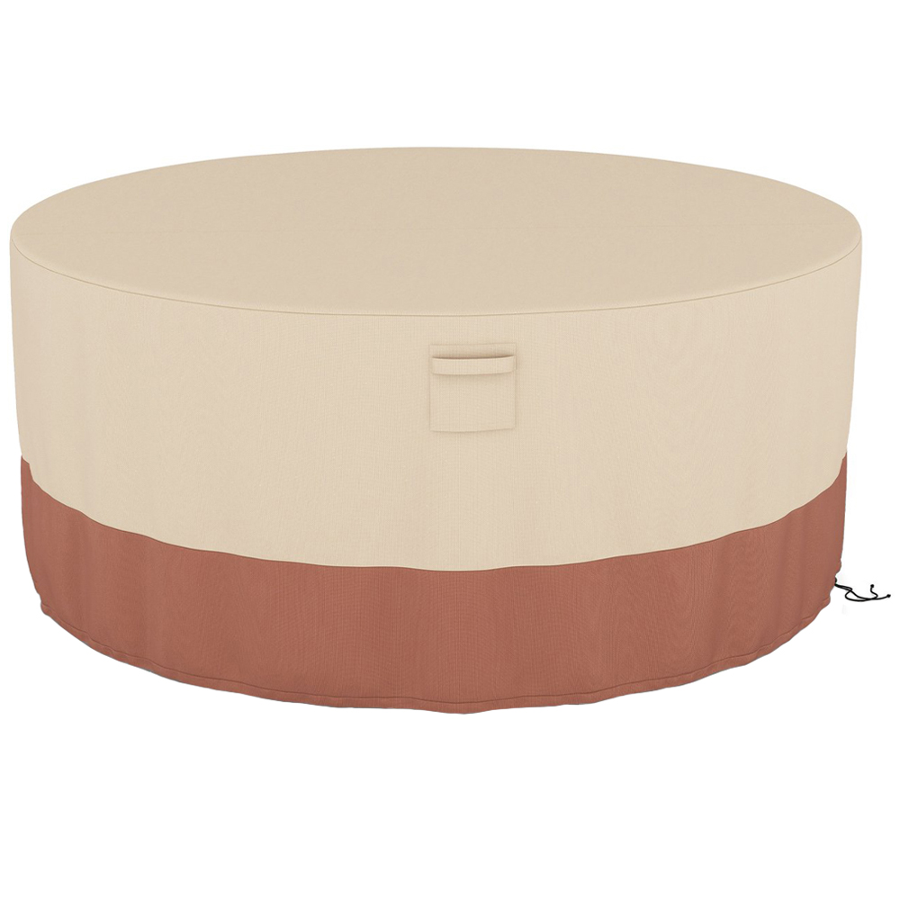 Costway Beige Large Round Patio Furniture Cover Image 1