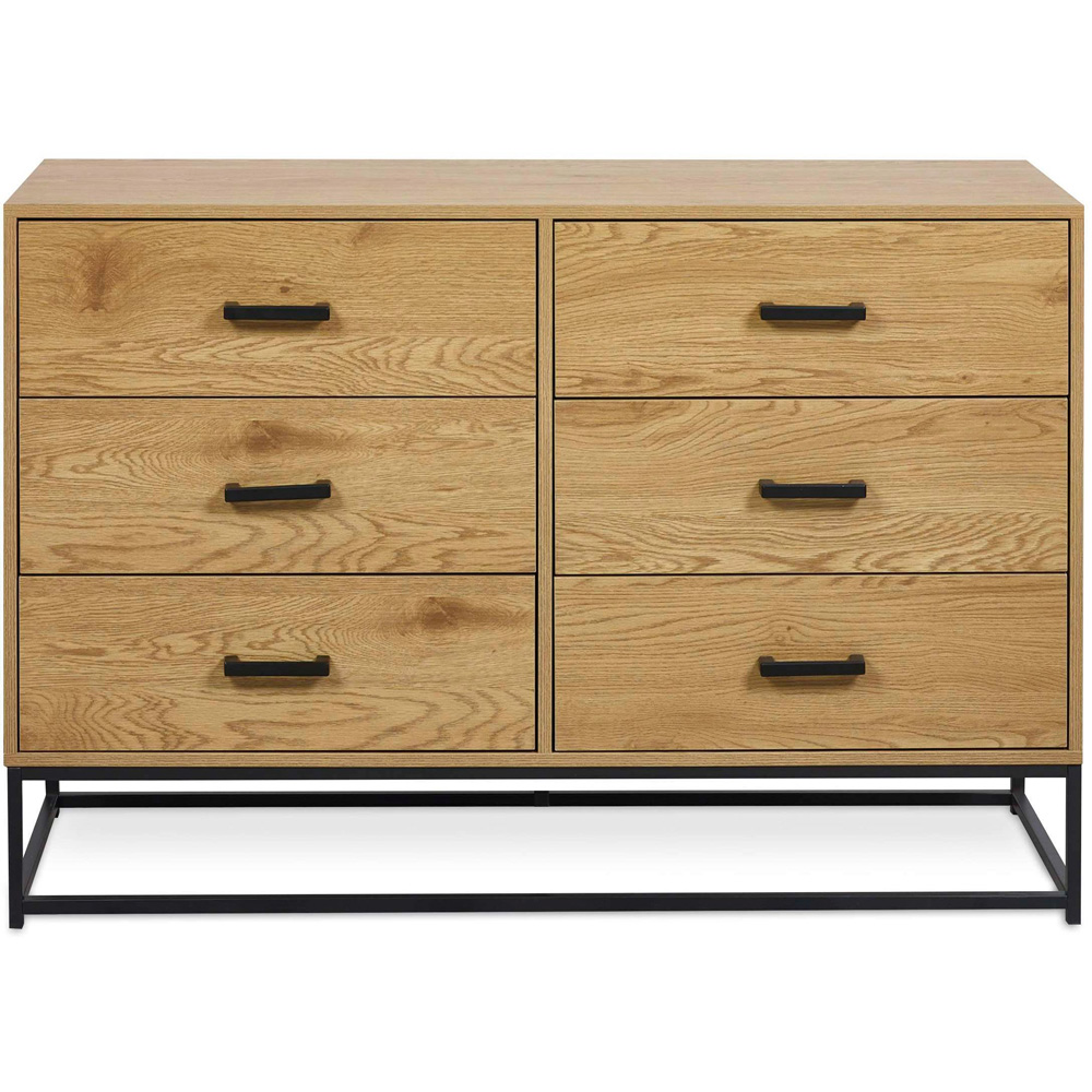 Julian Bowen Harlow 6 Drawer Light Oak Effect Chest of Drawers Image 3