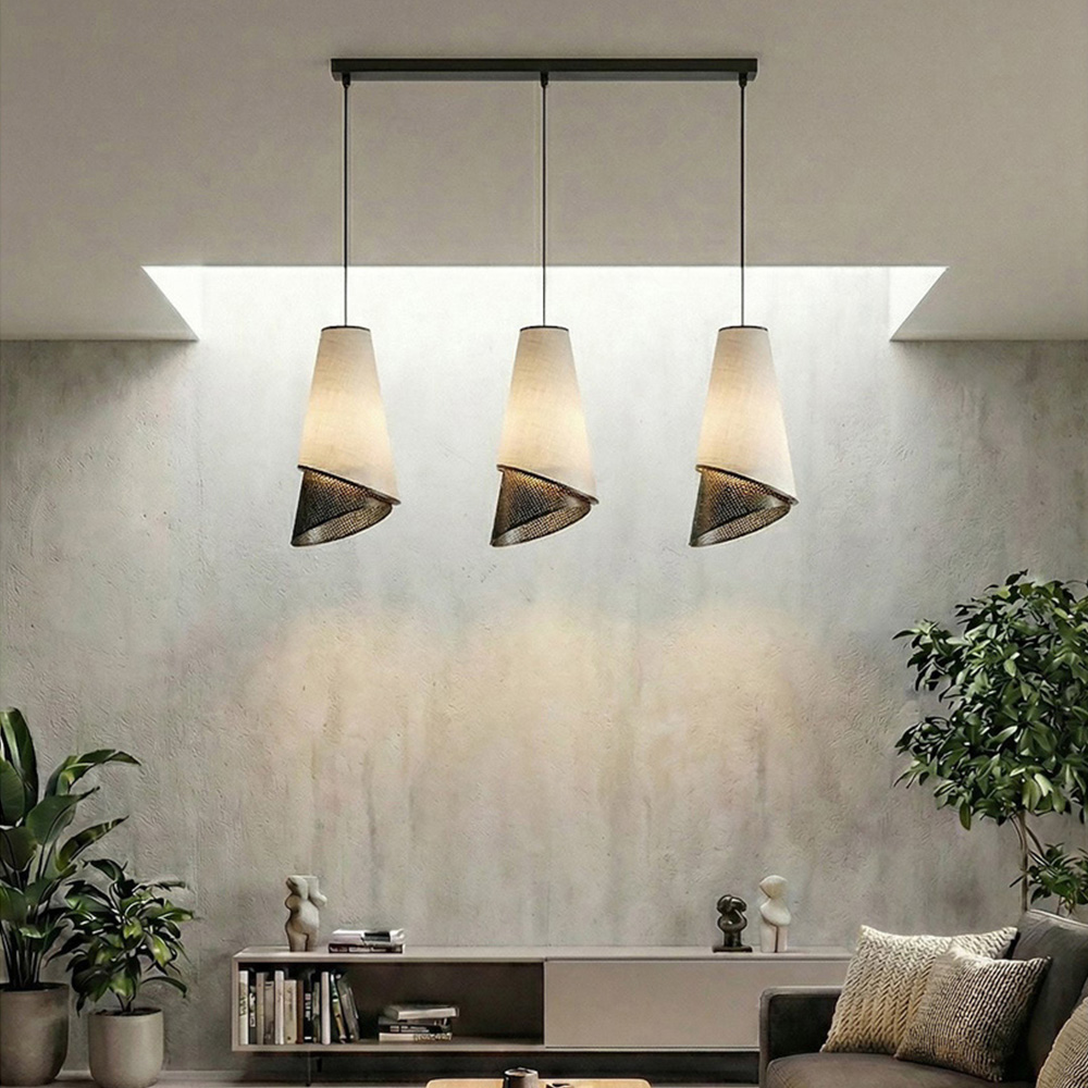 Emibig Moda 3 Light Black and Grey E27 Ceiling Pendant Light Image 2