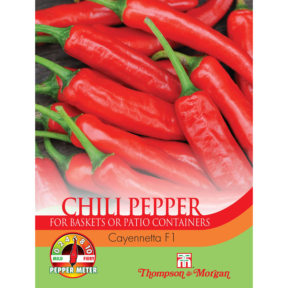Thompson and Morgan Pepper Chilli Cayennetta Seeds Image 4