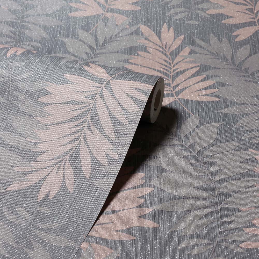 Arthouse Stardust Palm Pink and Grey Wallpaper Image 2