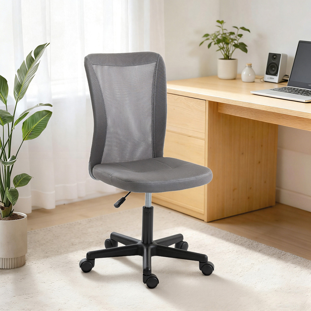 Vinsetto Grey Adjustable Armless Swivel Office Chair Image 2