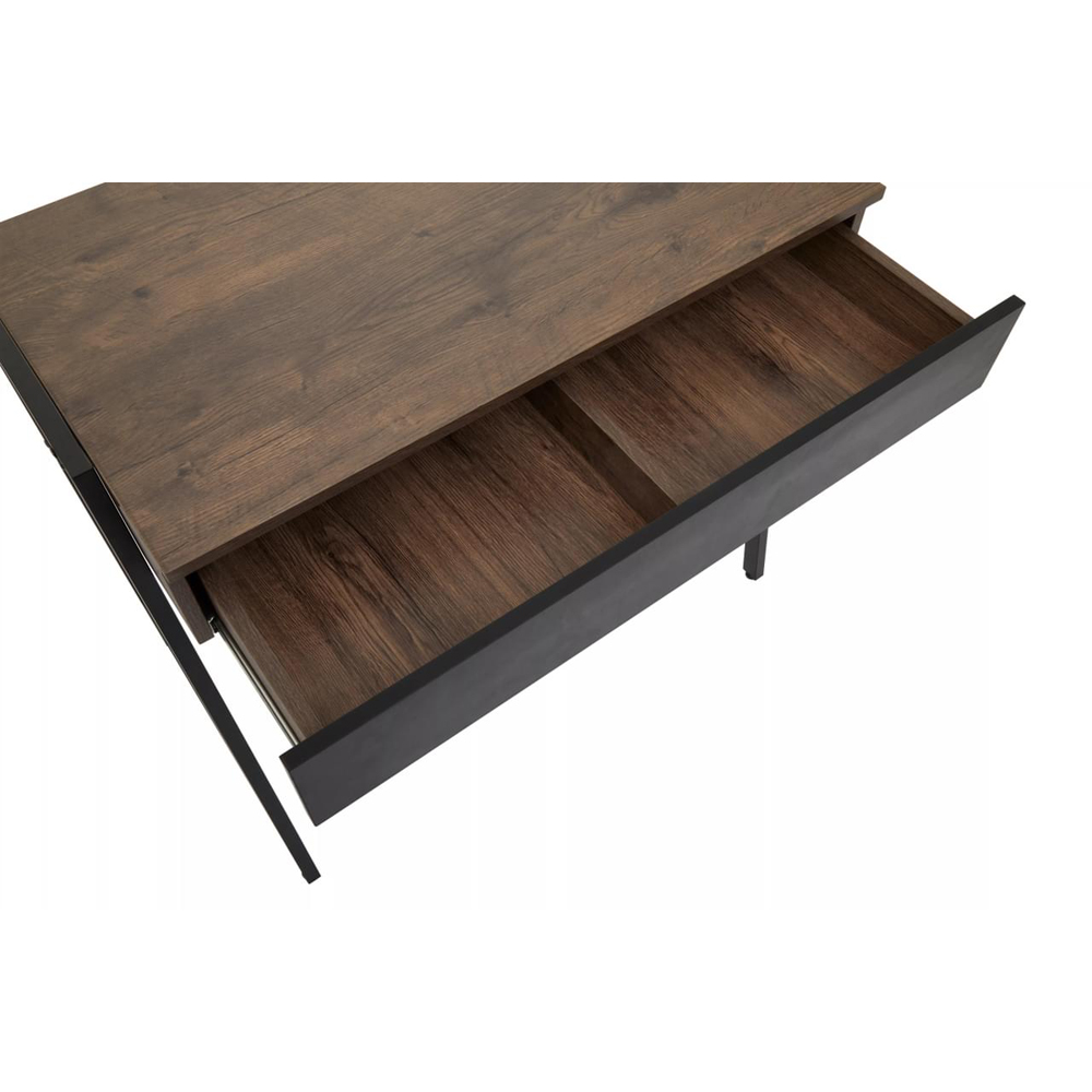 Premier Housewares Bradbury Single Drawer Desk Dark Oak Veneer Image 4