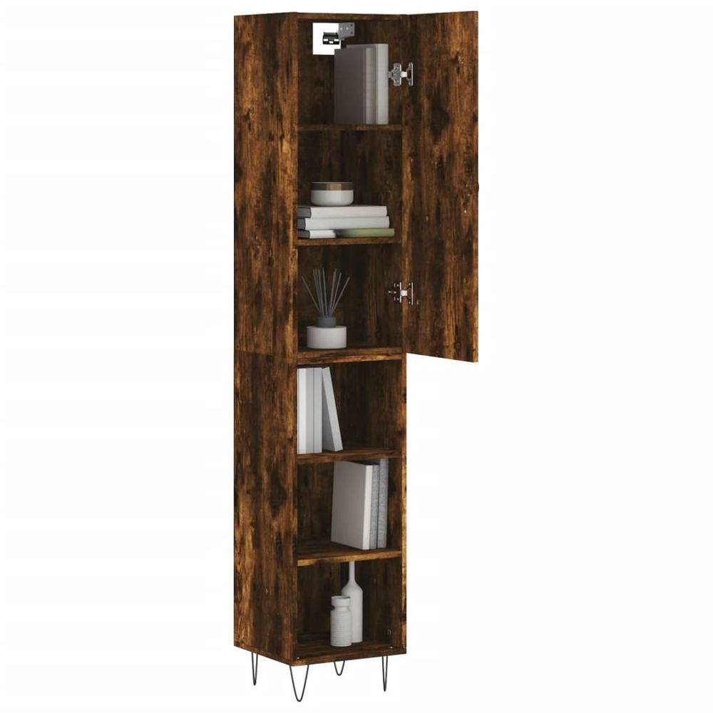 vidaXL Single Door 3 Shelf Smoked Oak Highboard Image 3