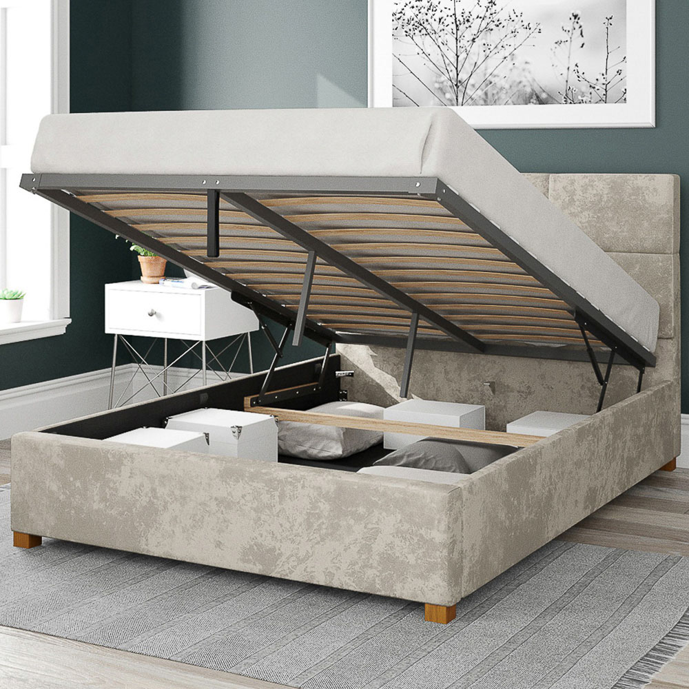 Aspire Caine Double Pearl Mirazzi Velvet Ottoman Bed Image 2