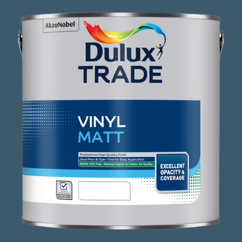 Dulux Trade Indigo Shade Walls and Ceilings Vinyl Matt Paint 2.5L Image 2
