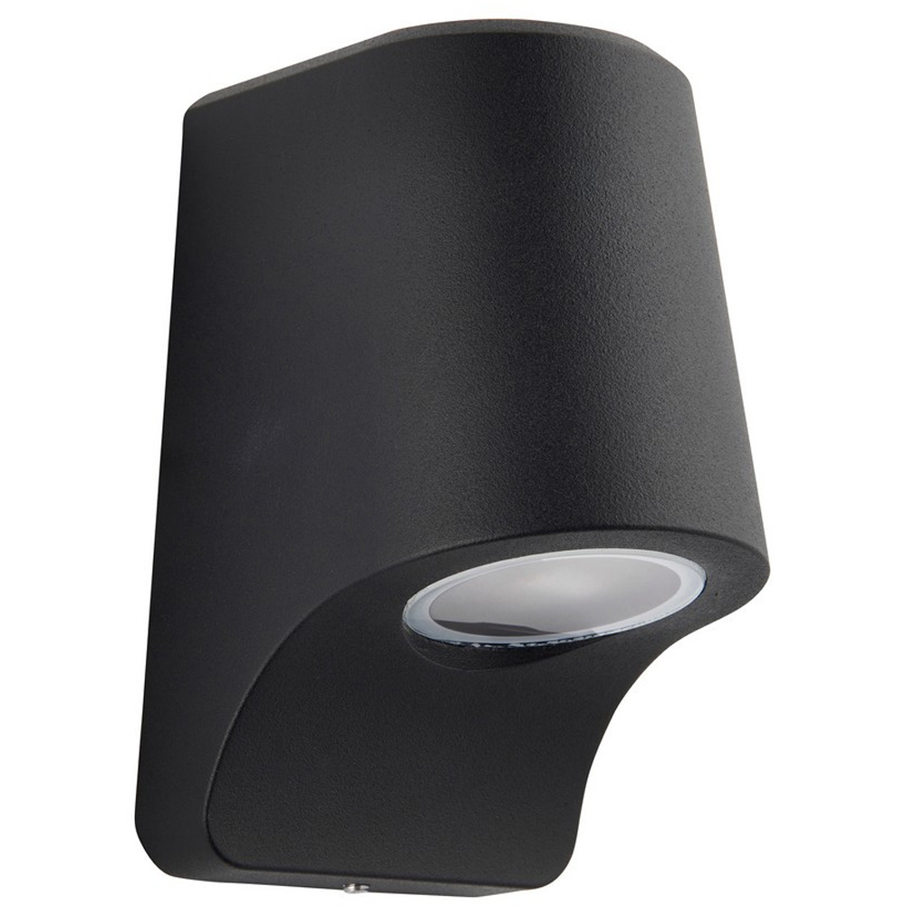 Merano Verona Matt Black Frosted Glass Modern Outdoor Wall Lamp Image 1
