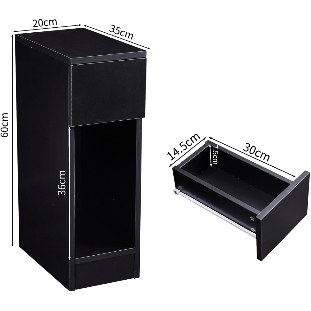 Brooklyn Ava Single Drawer Single Shelf Black Solid Wooden Bedside Table Image 8