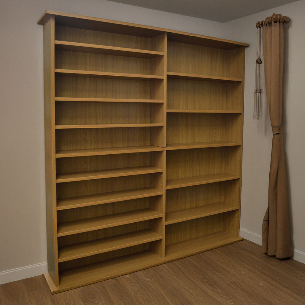 Watsons Extra Oak 16 Shelf Large CD and Book CD and DVD Media Storage Unit Image 1