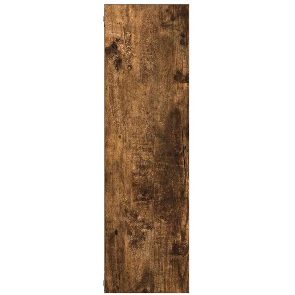 vidaXL 7 Shelf Smoked Oak Floating Wall Shelf Image 5