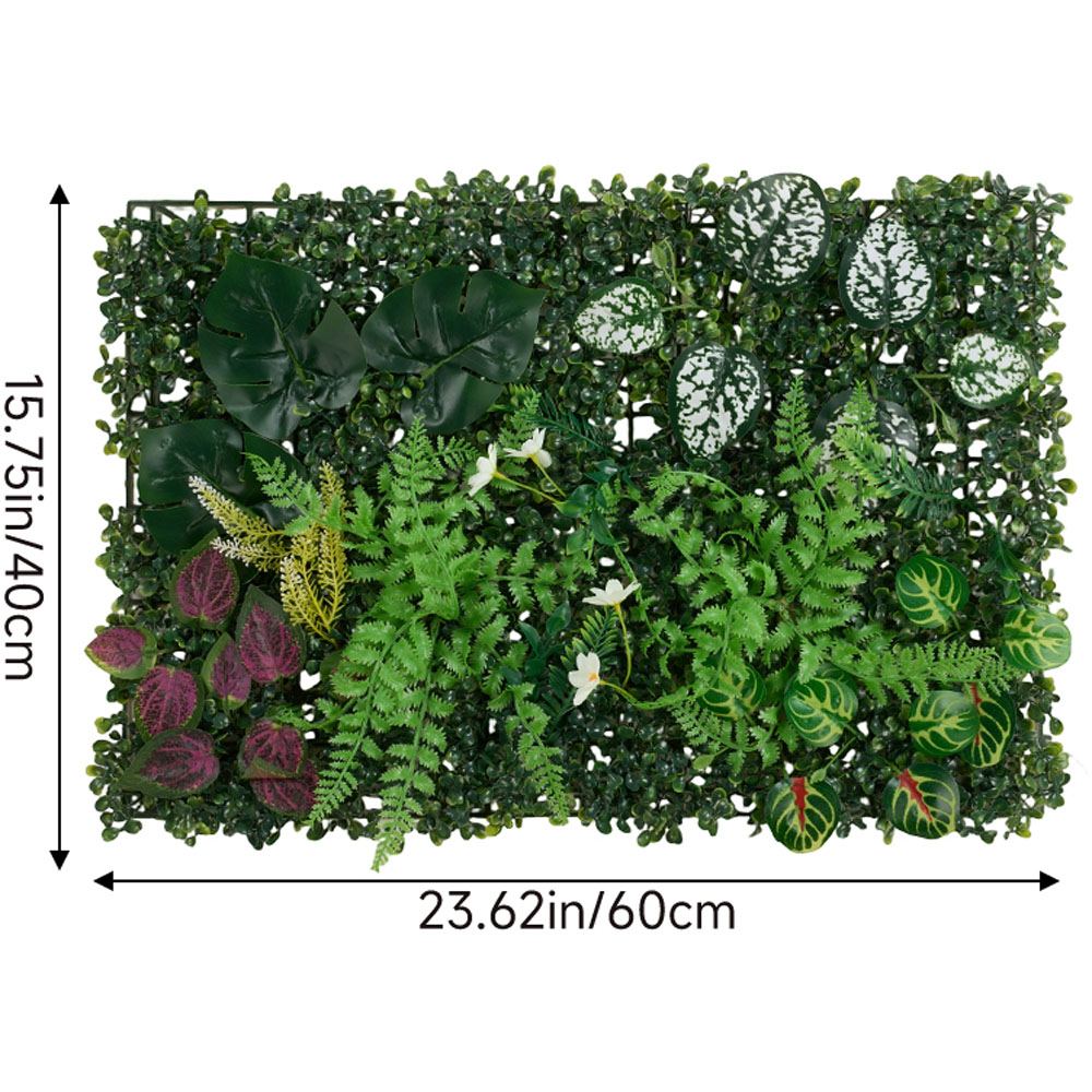 Living and Home Green Mixed Artificial Foliage Wall Panel 40 x 60cm Image 8