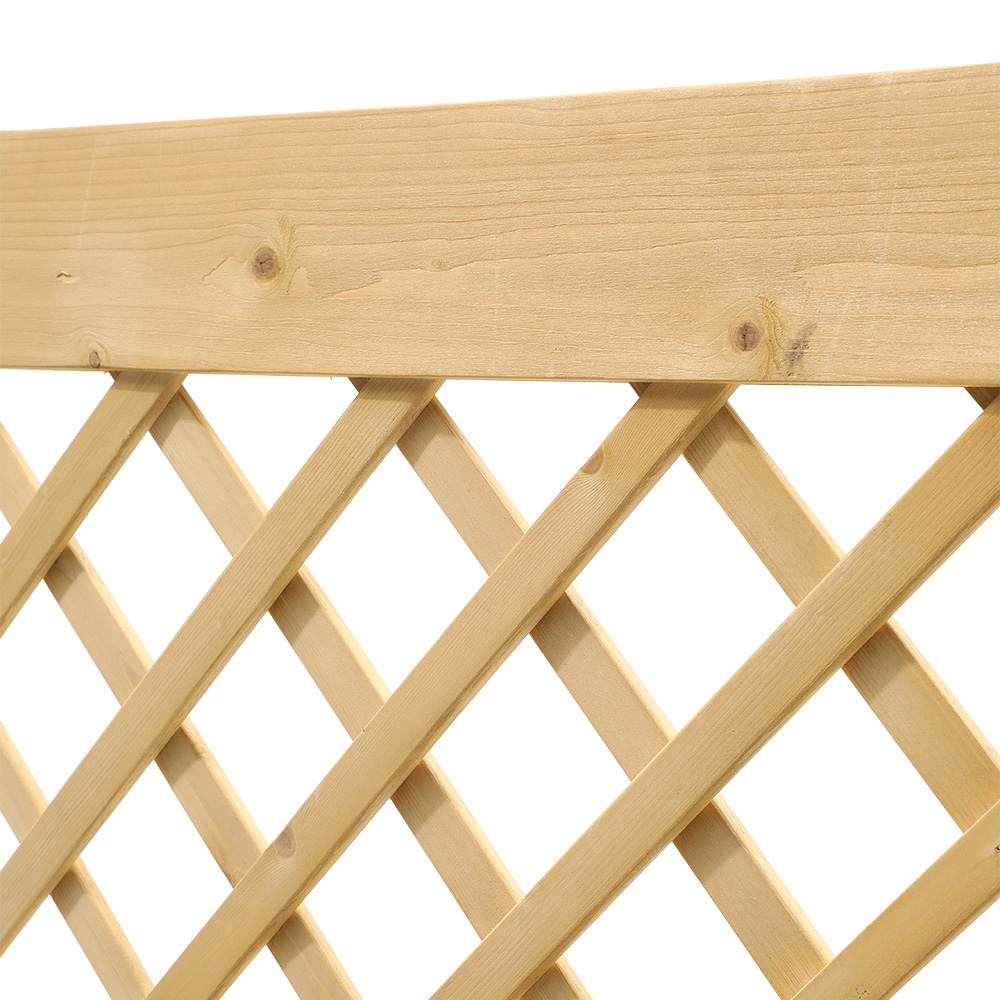 Living and Home 3.6 x 5.9ft Rustic Slatted Wooden Garden Gate with Hollow Rhombus Lattice Image 6