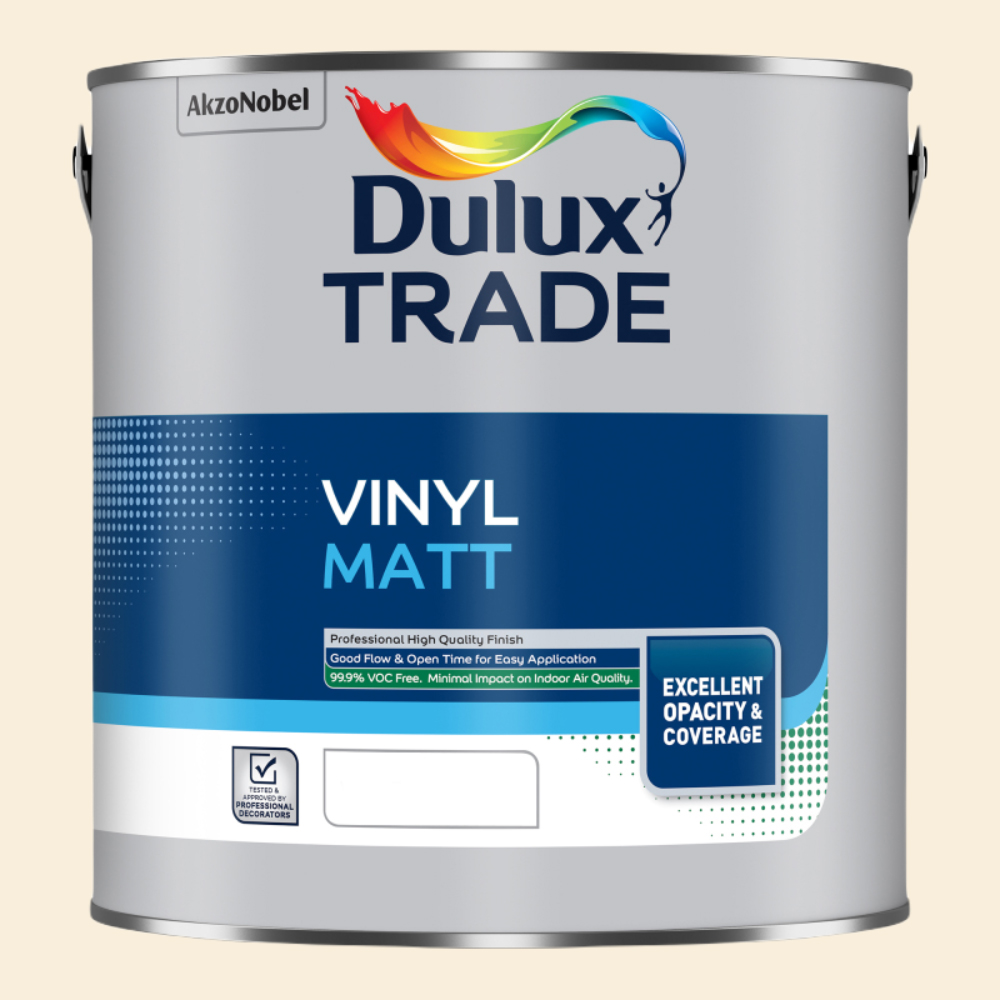Dulux Trade Ivory Lace Walls and Ceilings Vinyl Matt Paint 2.5L Image 2