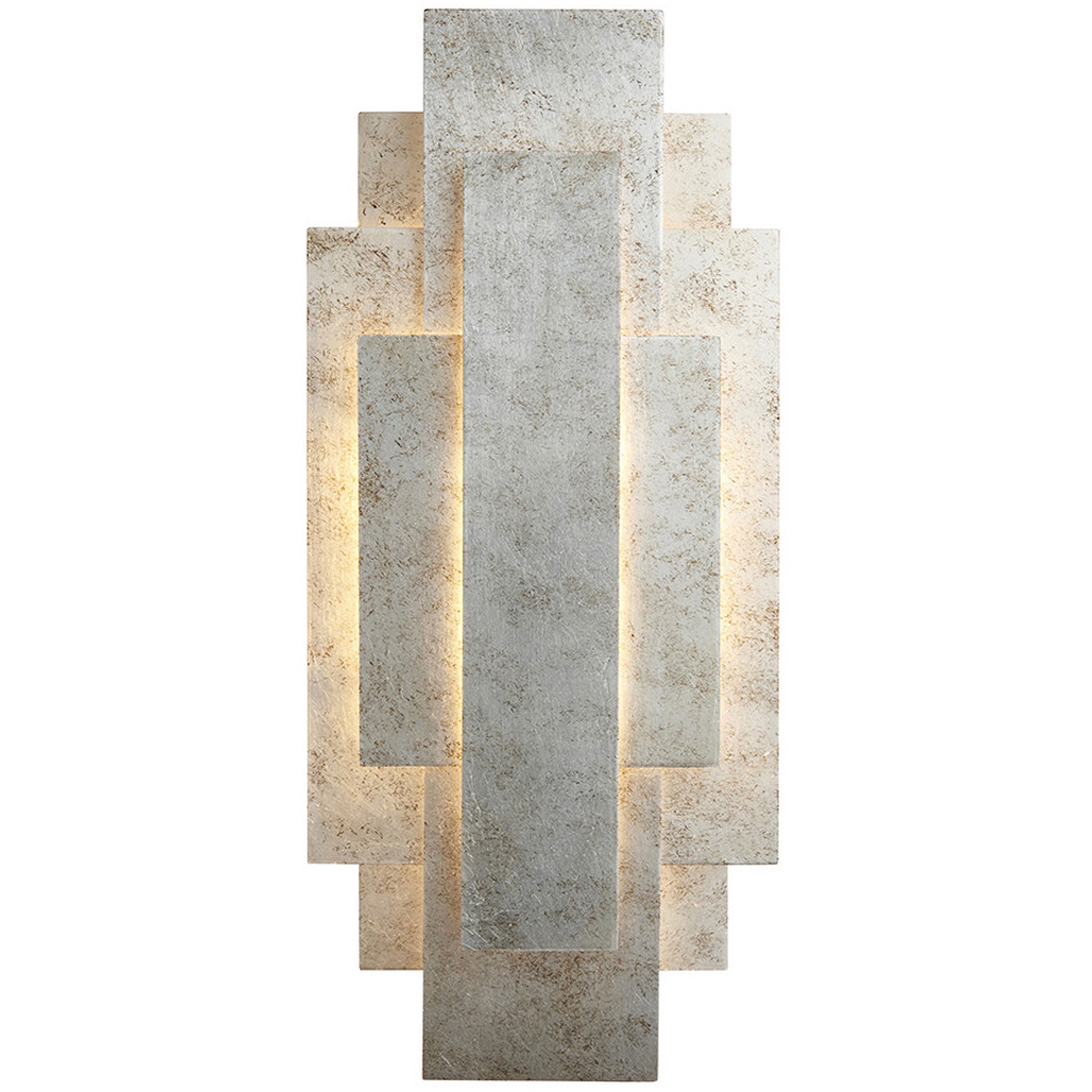 Merano Forli Antique Silver Leaf 2 Light Wall Lamp Image 3