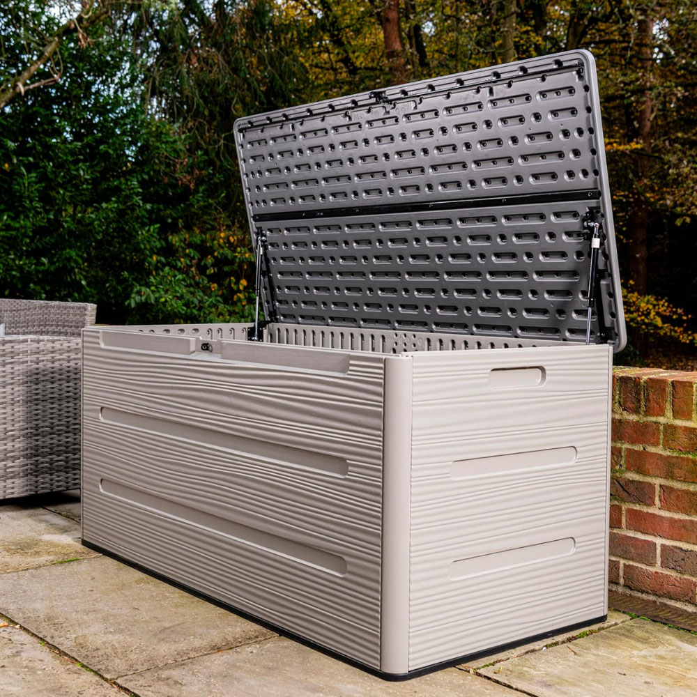 Garden Gear Elite Series 700L Warm Grey Storage Chest with Bevelled-Edge Lid Image 4