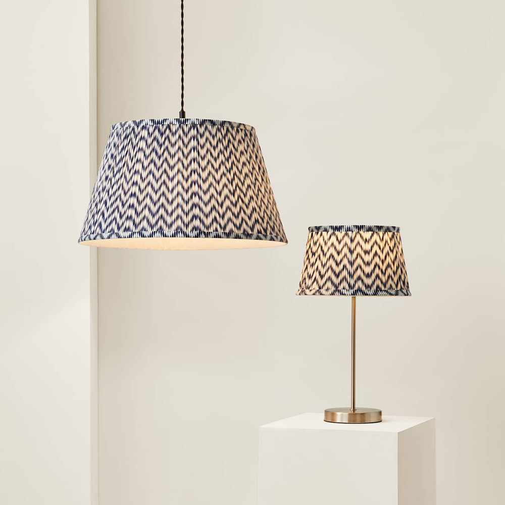 ValueLights Saffira Navy Chevron Pleated Tapered Small Lamp Shade 25cm Image 7