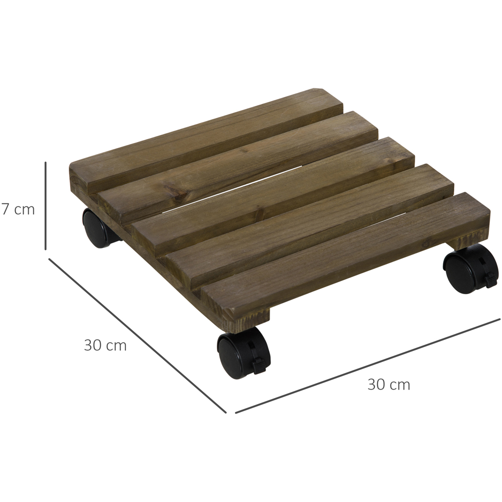 Outsunny Wooden Plant Stand with Wheels 2 Pack Image 8