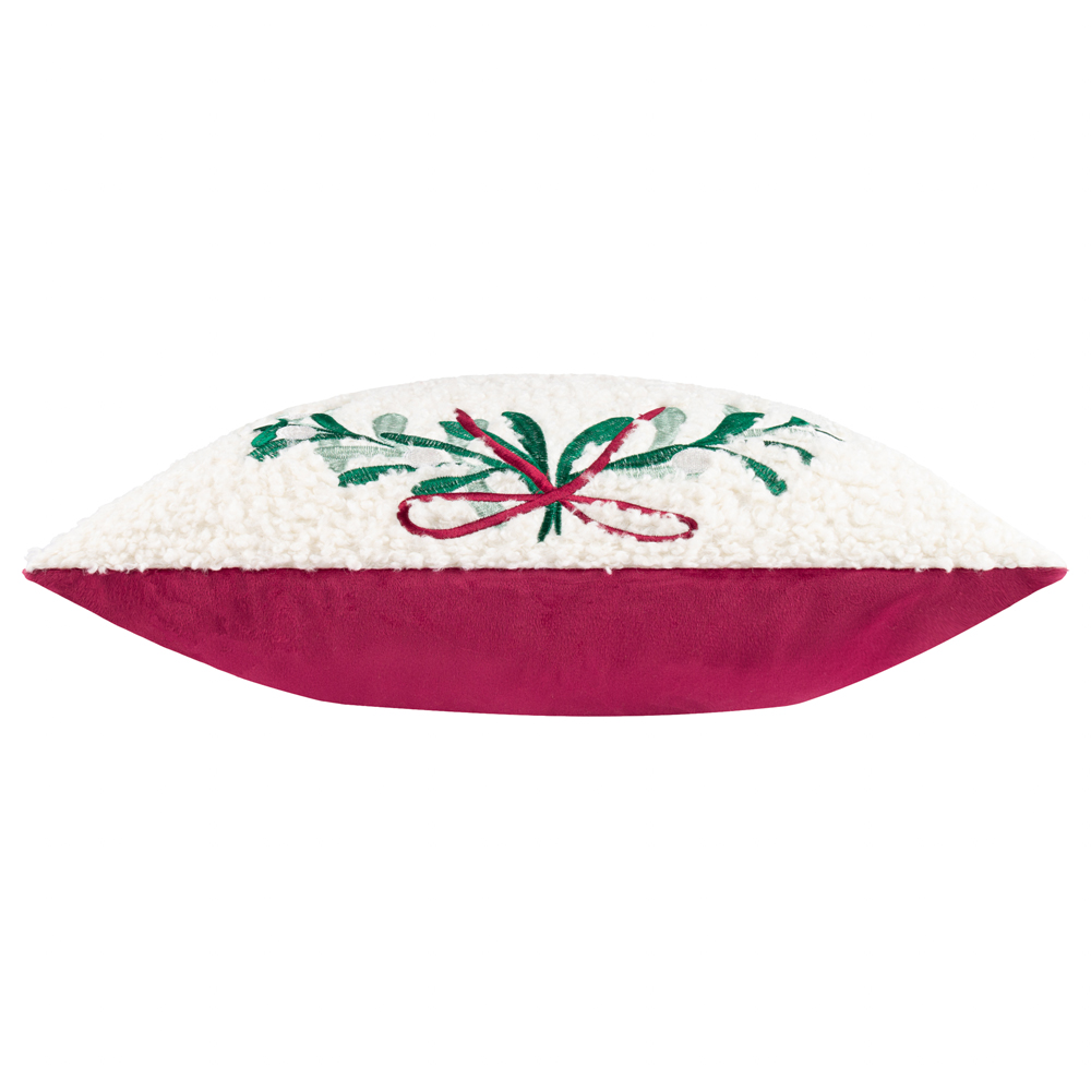 Furn Mistletoe Wreath Embroidered Boucle Reversible Cushion 45 x 45cm Image 4