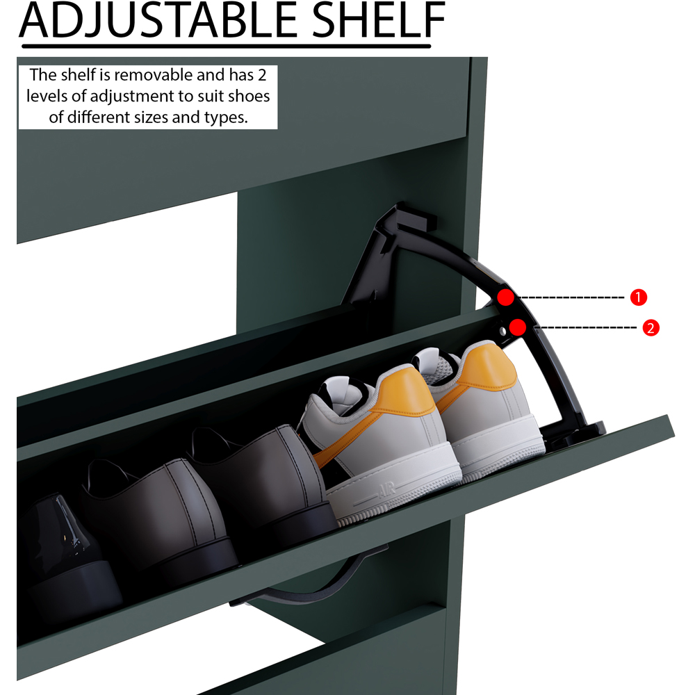 Vida Designs 2 Drawer Green Shoe Cabinet Image 6