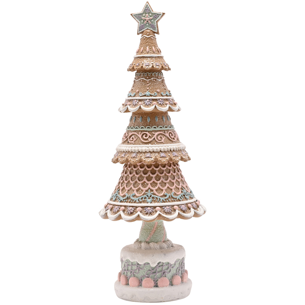 The Seasonal Gift Co. Santa and Friends Pastel Gingerbread Christmas Tree 32cm Image 1