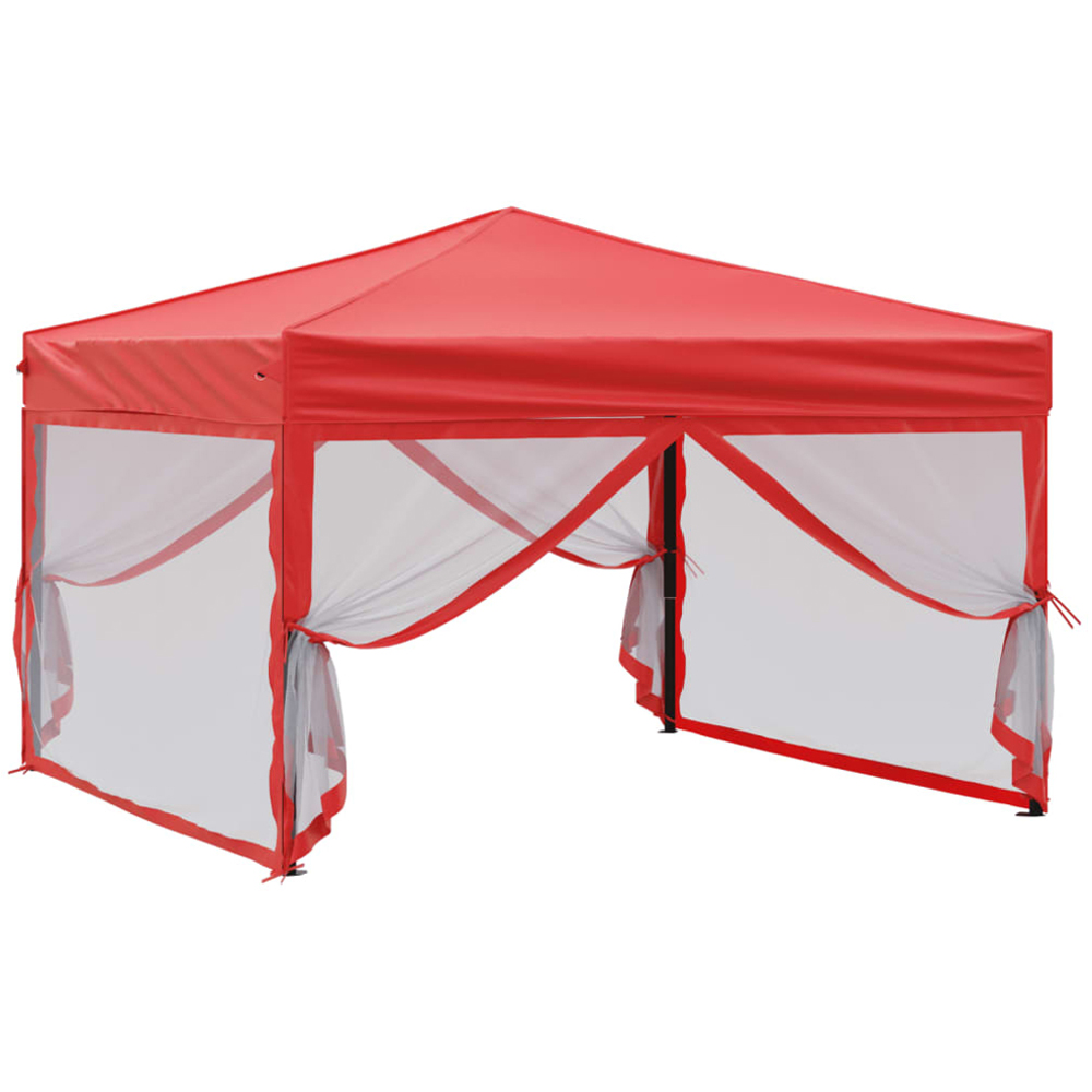 vidaXL 3 x 3m Red Foldable Party Tent with Sidewalls Image 3