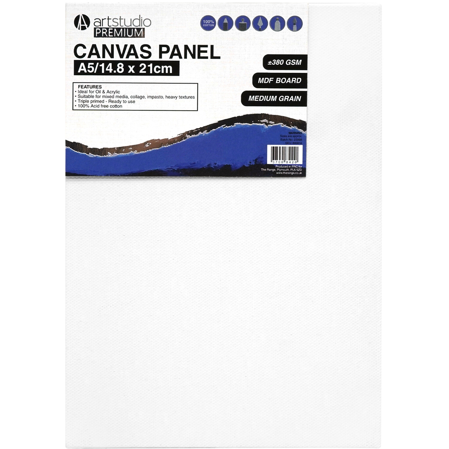 Pack of Three Art Studio Premium Canvas Panel - 30.4x40.6cm Image 1