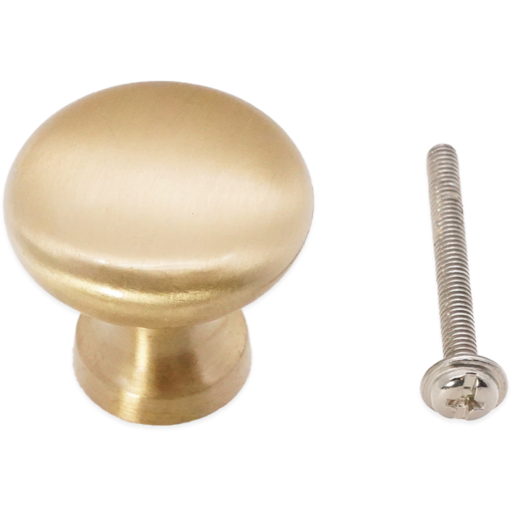 Spira Brass Mushroom Satin Brass Small 25mm Cupboard Knob Image 4