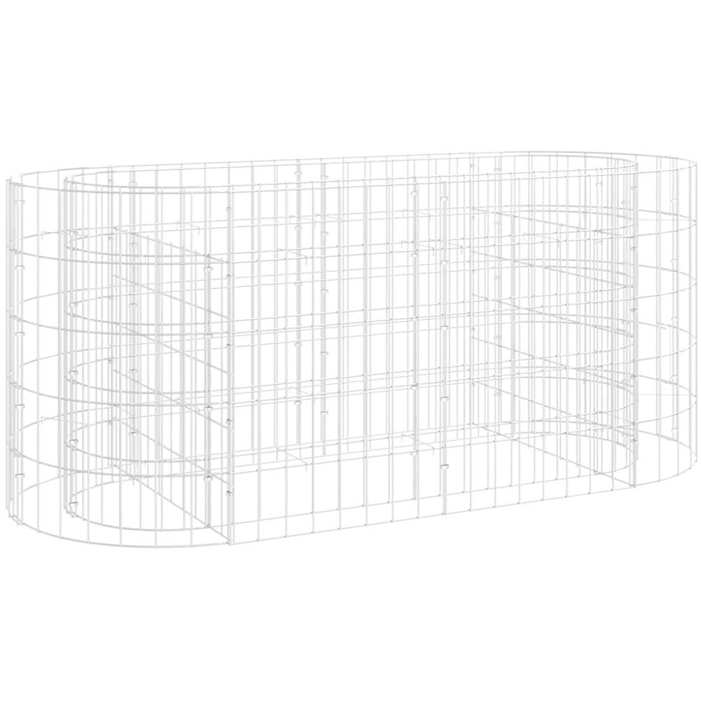 vidaXL Silver Galvanised Iron Gabion Raised Bed 120 x 50 x 50cm Image 1