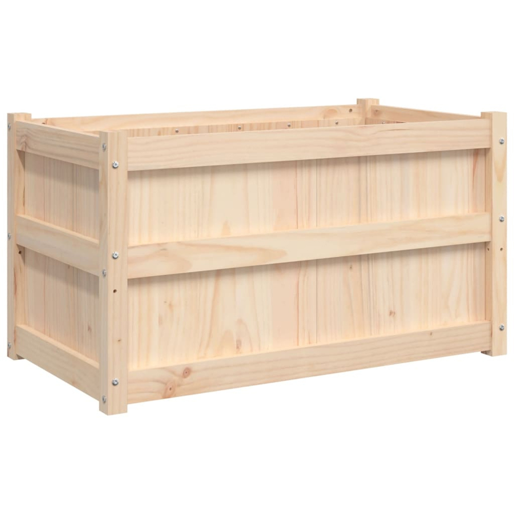 vidaXL Natural Solid Pine Wood Garden Planter 90 x 50 x 50cm 2 Pack Image 7