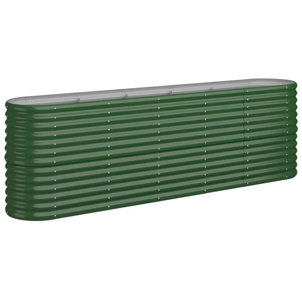 vidaXL Green Galvanised Steel Raised Garden Bed 224 x 40 x 68cm Image 1