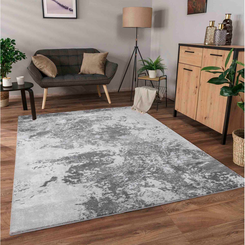 Desire Rugs Serenity Grey Abstract Sprayed Grunge Texture Rug 60 x 220cm Image 4