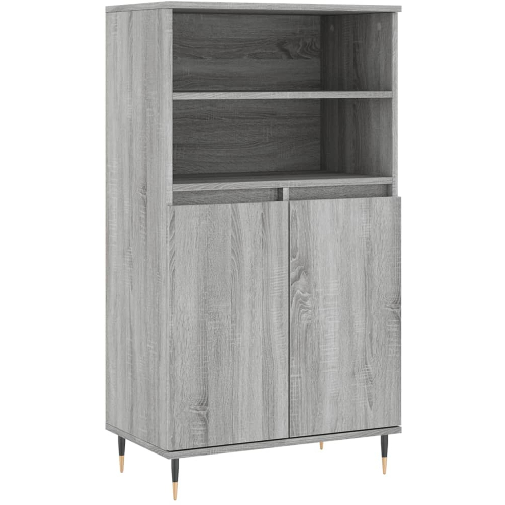 vidaXL 2 Door 2 Shelf Grey Sonoma Highboard Image 2