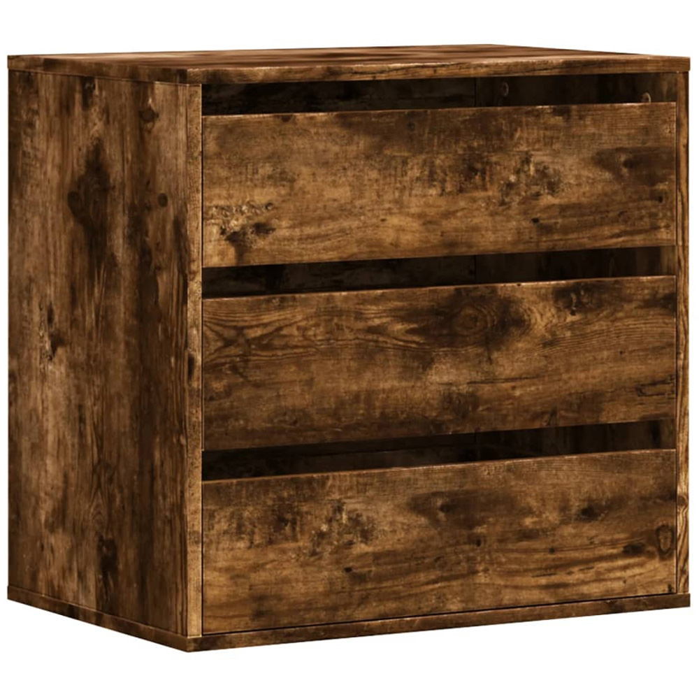 vidaXL 3 Drawer Smoked Oak Wooden Chest of Drawers Image 2