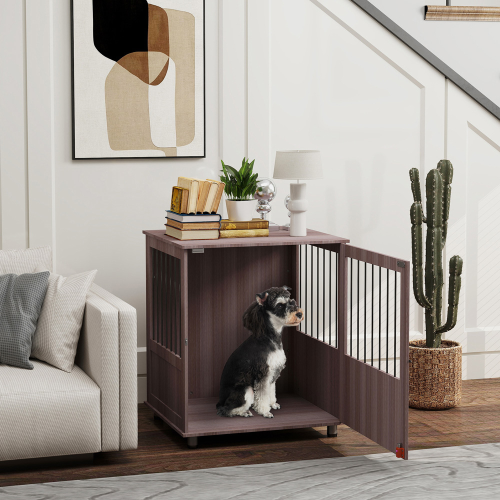 PawHut Purple Small Dog Crate Furniture End Table Image 2