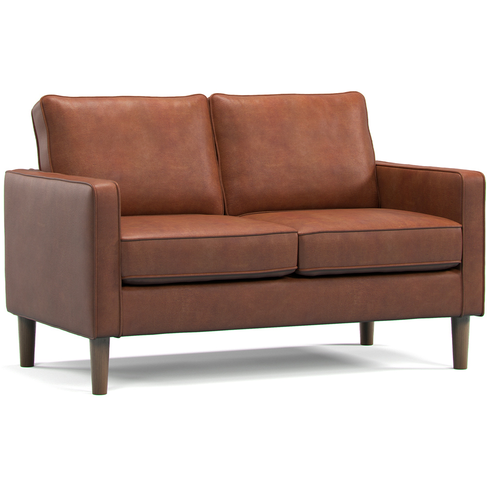Bexhill 6 Seater Tan Faux Leather Sofa Suite Image 5