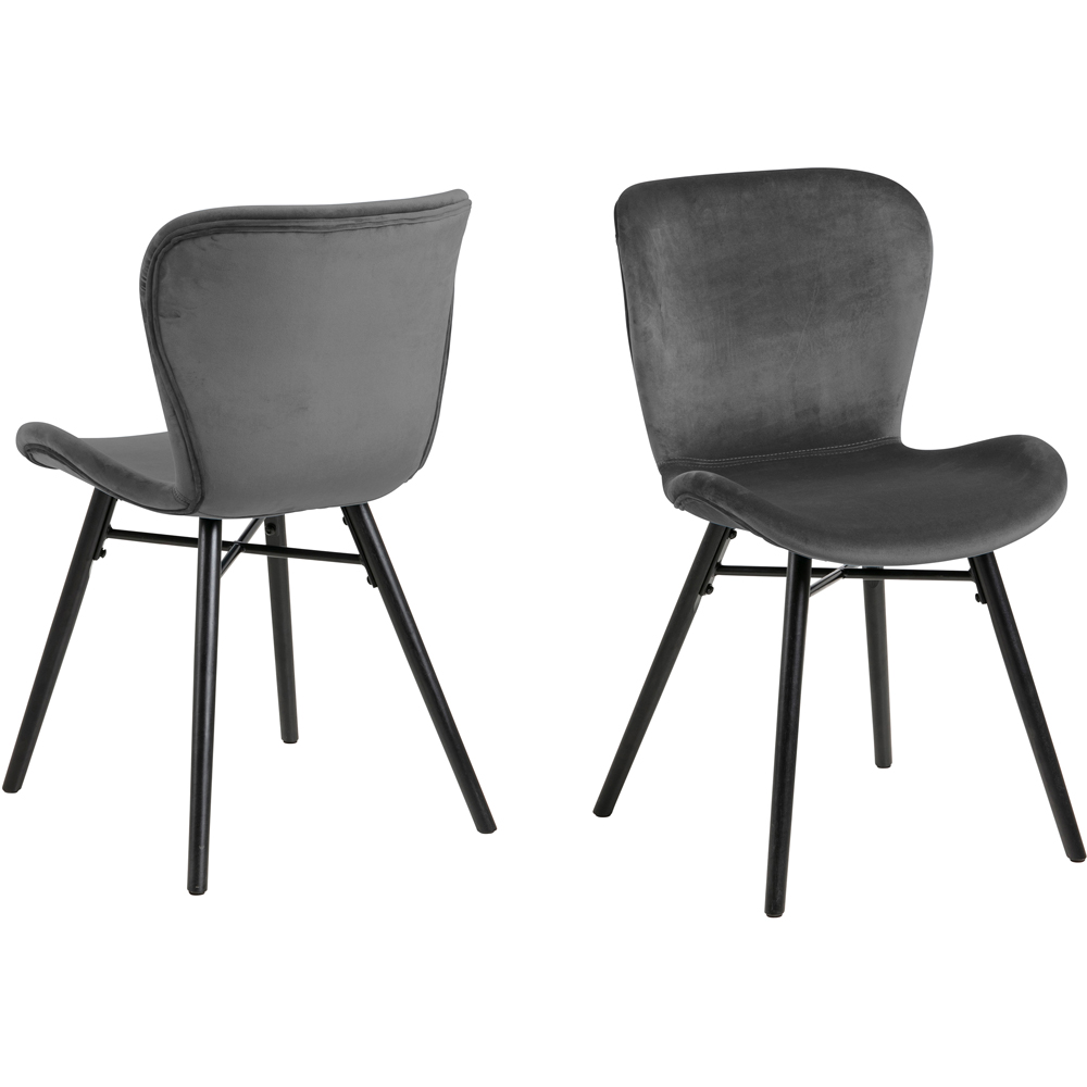 Florence Batilda Set of 2 Dark Grey Dining Chairs Image 2