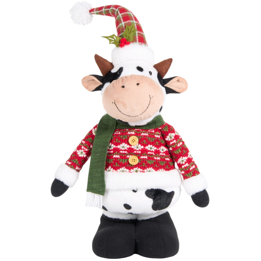 Extendable Christmas CowWhite and Black Image 1