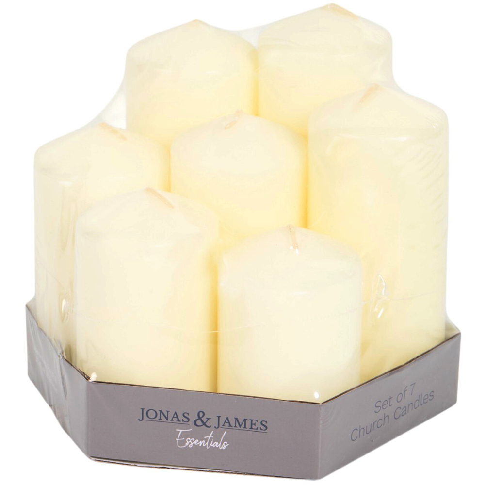 Set of 7 Church Candles - White Image 2