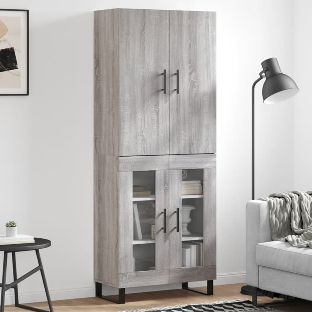 vidaXL 4 Door Grey Sonoma Highboard Image