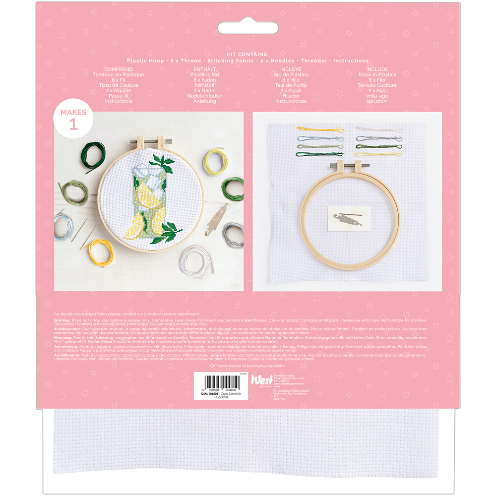 Simply Make Cocktail Cross Stitch Craft Kit Image 4