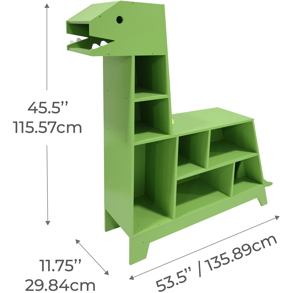 Teamson Kids Fantasy Fields 7 Shelf Dinosaur Bookcase and Toy Organiser Image 9