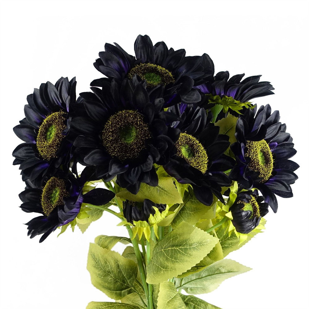 Leaf Purple Sunflower Single Stem Artificial Flower 2.9ft 6 Pack Image 6