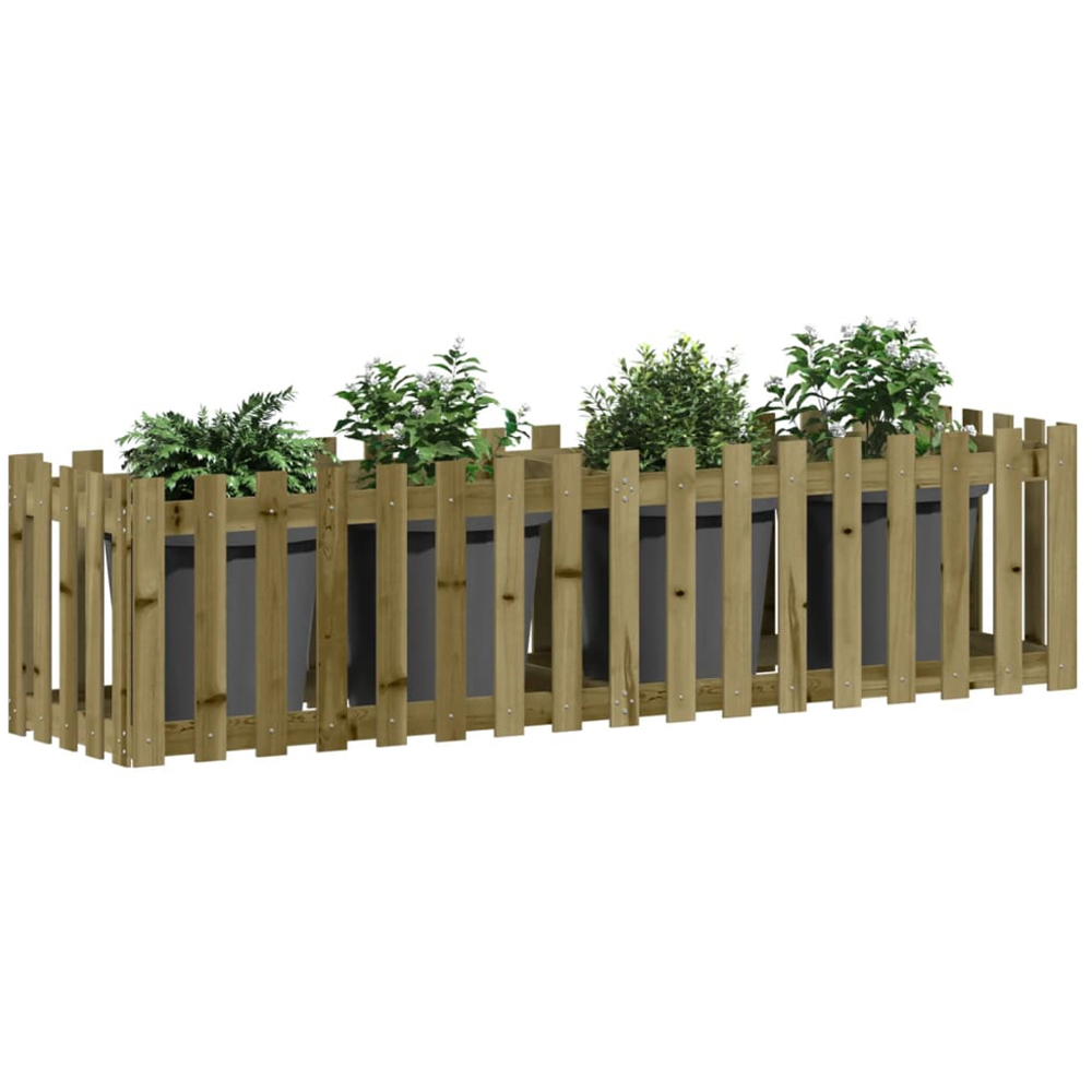 vidaXL Brown Impregnated Solid Pine Wood Raised Garden Bed 50 x 200 x 50cm Image 2