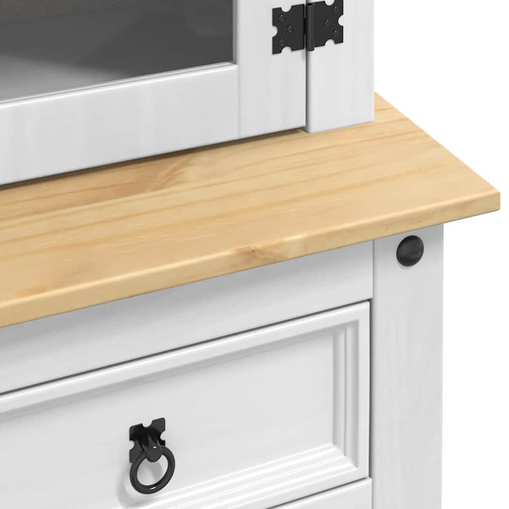 vidaXL 4 Door 2 Drawer Corona White Solid Pine Sideboard Image 7