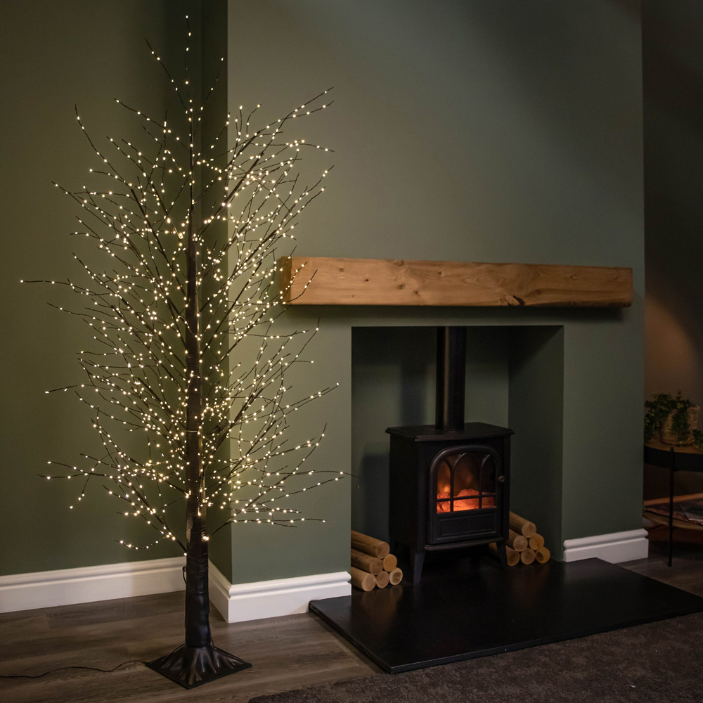 Samuel Alexander Black Micro Dot Warm White LED Pre-Lit Artificial Christmas Tree 6ft Image 7